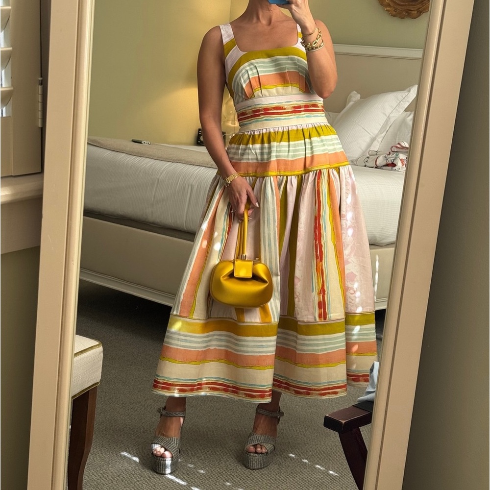 Hunter Bell Mara Abstract Stripe Midi Dress NWT Size 4 - Picture 14 of 14